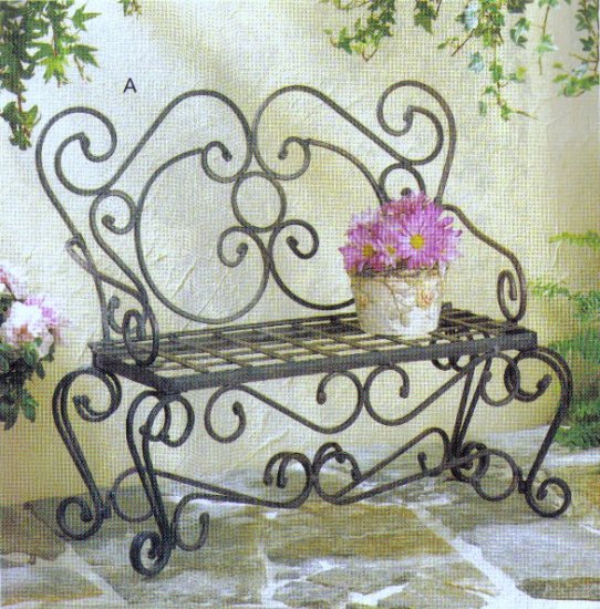 Park Bench Plant Holder Seat