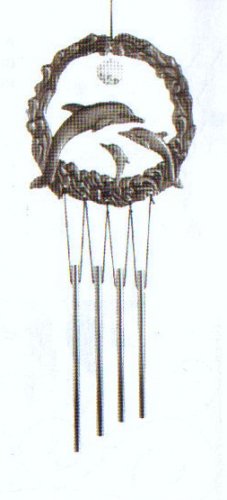 Dolphin Pewter with "Crystal" Windchime