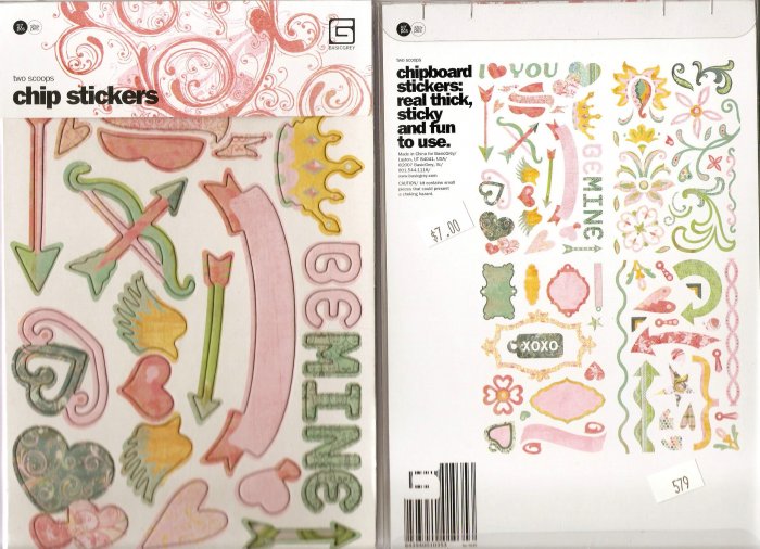 Basic Grey Two Scoops Chip Stickers #579