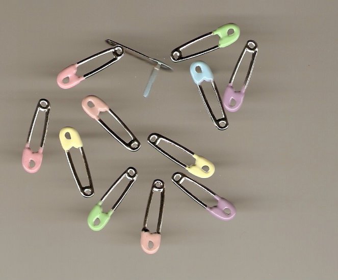 Safety Pin Pastel Brads #611