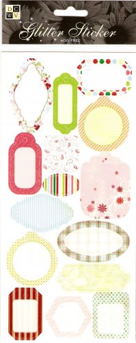 DCWV Glitter Stickers Journal Tags #319