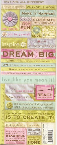 K & Company Embossed Stickers Amy Butler Sola Quilted Words #316