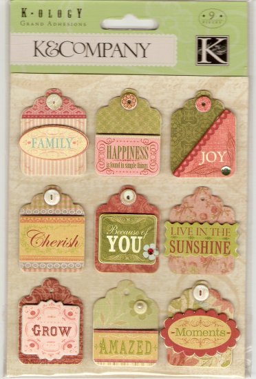 K & Company K-OLOGY Grand Adhesions Hannah Tags #918