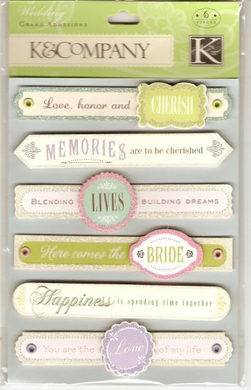 K & Company Grand Adhesions Wedding Sentiments #915