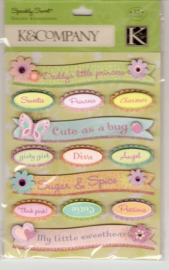 K & Company Grand Adhesions Sparkly Sweet Sparkle Words & Phrases #911