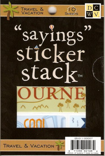 DCWV "Saying" Sticker Stack Travel & Vacation #945