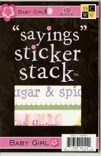 DCWV "Saying" Sticker Stack Baby Girl #943