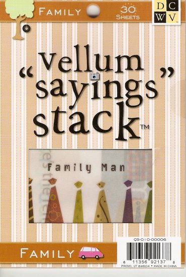 DCWV Vellum "Saying" Stack Family #947