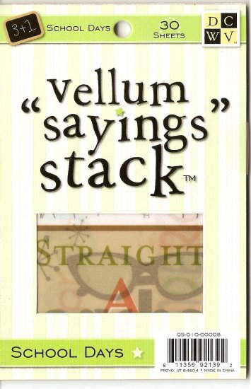 DCWV Vellum "Saying" Stack School Days #946