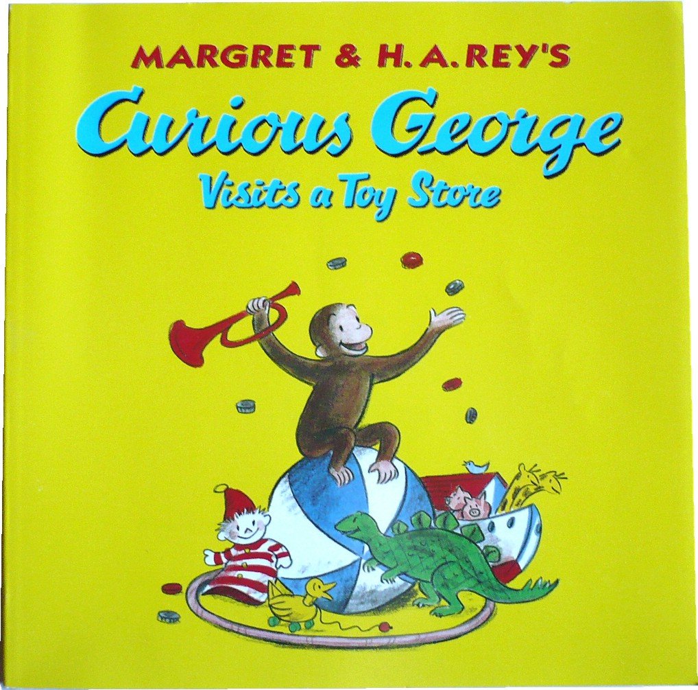 Curious Visits a Toy Store, by H A Rey, Children Softcover Classic