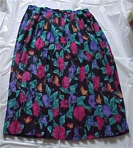 Alfred Dunner Soft Pleated Floral Skirt