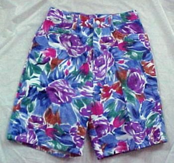 Cyclone Floral Denim Cotton Shorts for Summer Size: 7