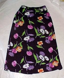 Wrapper Long Polyester Floral Straight Skirt - SZ Jr. Large