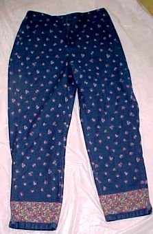 Liz Claiborne Lizwear Jeans with Floral Print & Border - Size 10