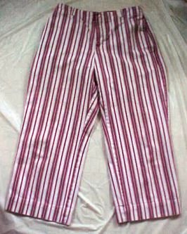 The Gap Brick Red Striped Denim Cotton Capri Pants - Size 6
