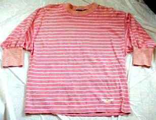 Dockers Salmon Stripped Cotton Knit Shirt Top - Size: Medium