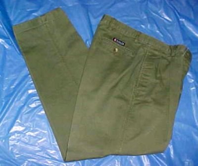 Ralph Lauren Chaps Army Drab Khaki Mens Pants - Size: W/34 L32