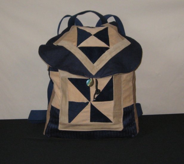 Blue Skys Smilin at Me Patchwork Backpack