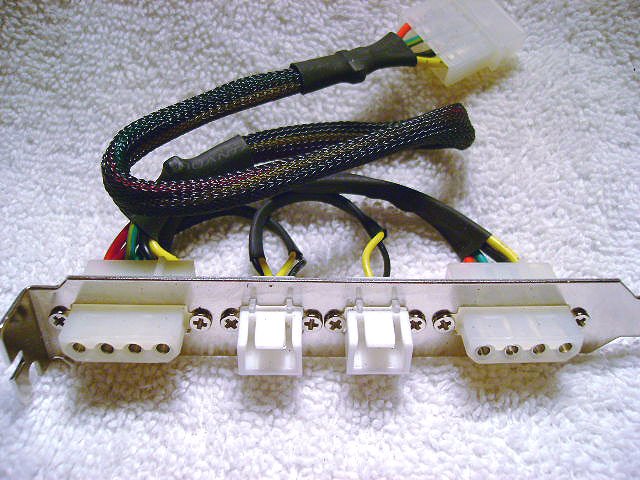 3 Pin 4 Pin Outside PCI Computer Power Adapter Bracket OK302