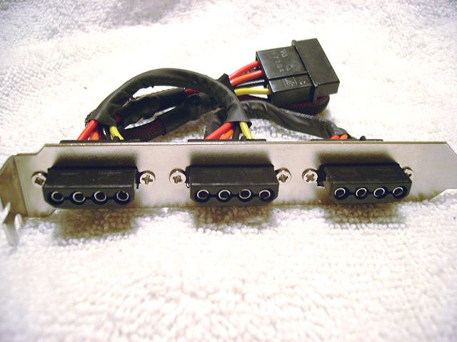 PCI 4 Pin Molex Outside Computer Case Power Adapter Bracket