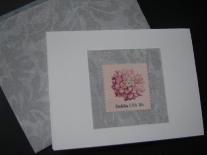 Handmade Card featuring US Stamp 1878 - 18c Dahlia
