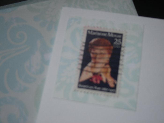 Handmade Card featuring US Stamp 2449 - 25c Marianne Craig Moore