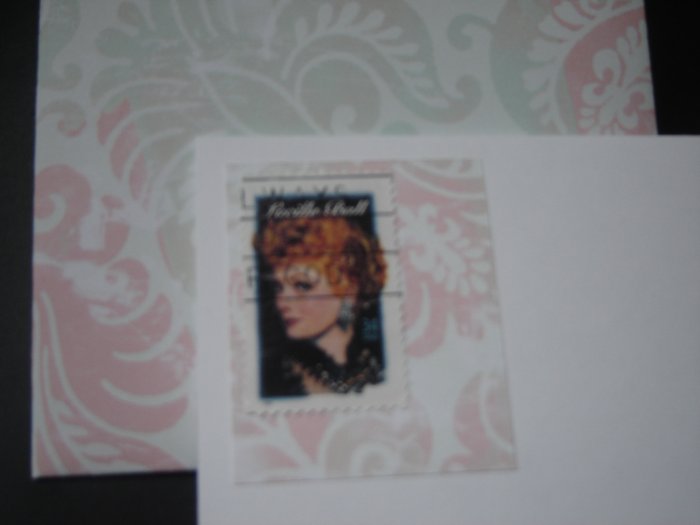 Handmade Card featuring US Stamp 3523 - 34c Lucille Ball