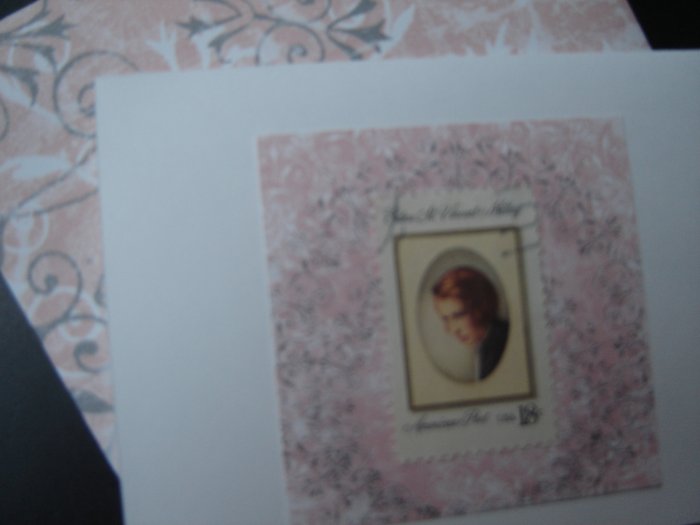 Handmade Card featuring US Stamp 1926 - 18c Edna St. Vincent Millay