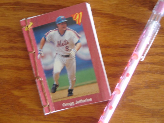 Handbound notepad featuring '91 Gregg Jeffries card