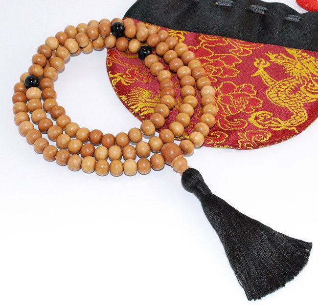 8mm Real Sandalwood Mala (Free Bag!)