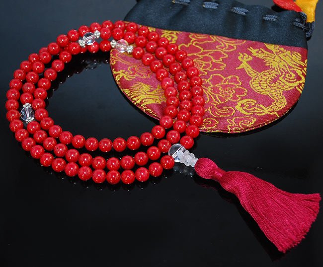 Red Coral Mala Prayer Beads