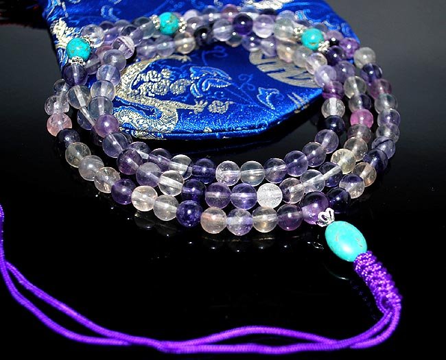 Fluorite & Turquoise Mala