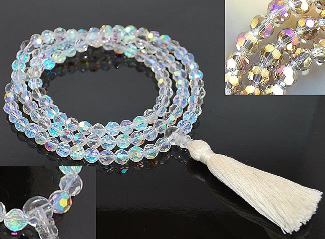 Rainbow Faceted Crystal Mala
