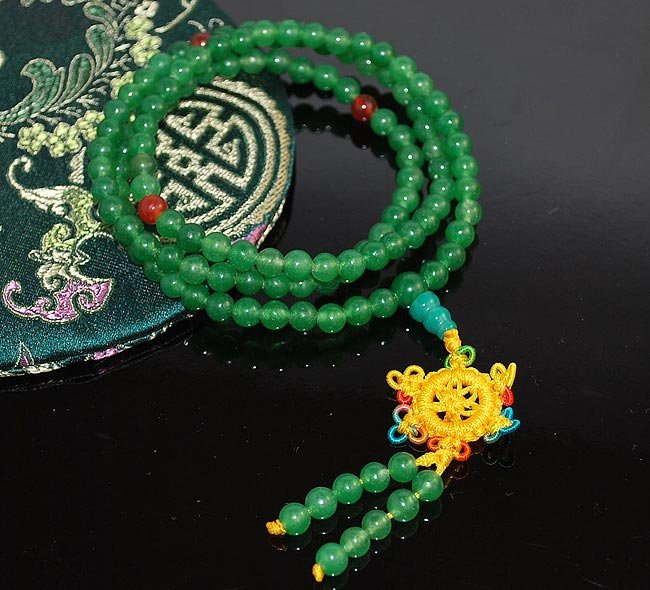 6mm Aventurine Jade Mala Imported