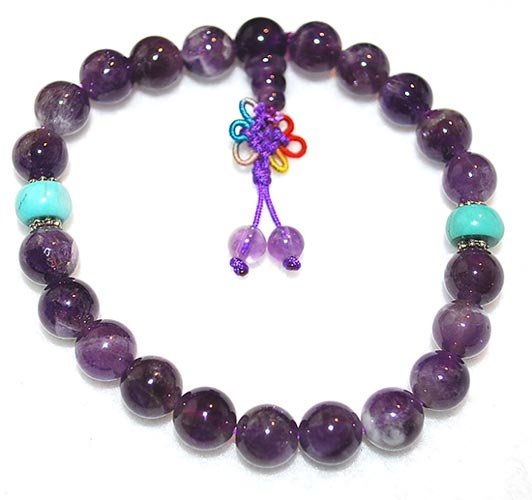 Wrist Mala 8mm Amethyst Imported
