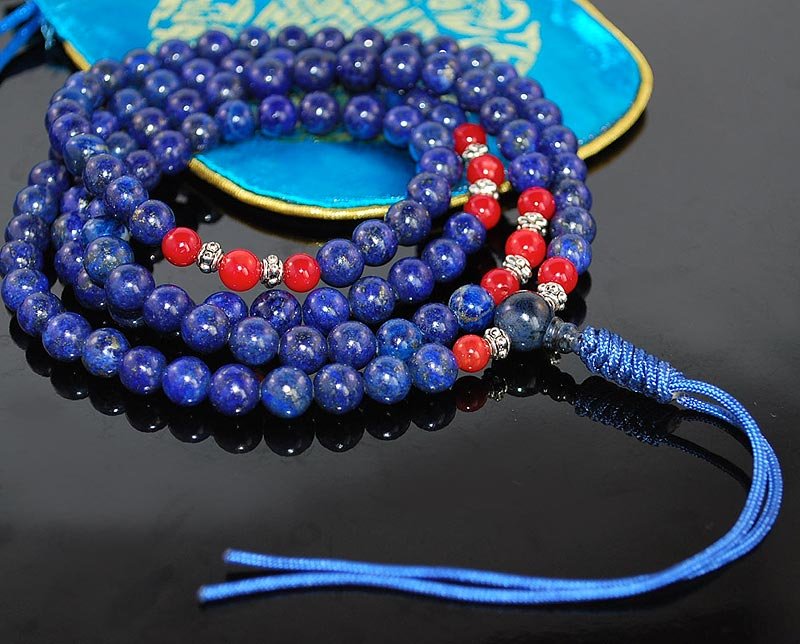 Lapis & Coral Mala