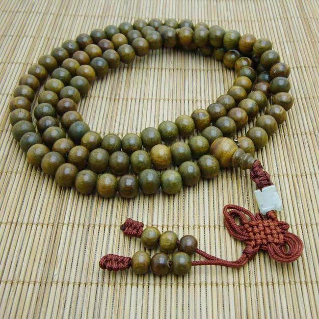 8mm Green Sandalwood Mala