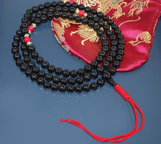 Black Onyx Snake Knot Coral