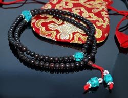 8mm Tibetan Rosewood Turquoise Mala