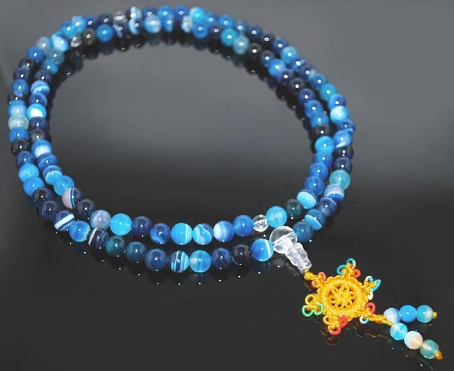 8mm Blue Lace Agate Mala