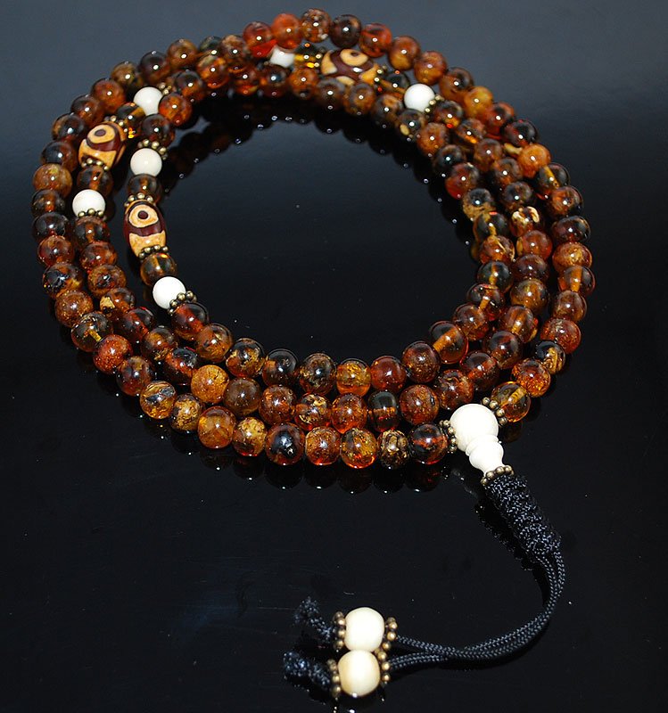 Old Chocolate Amber Mala
