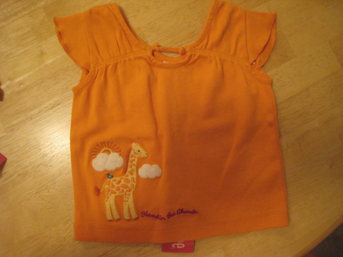 Gymboree Savanna Sunset Orange Giraffe shirt top 3 - 6 mths NWT Savannah