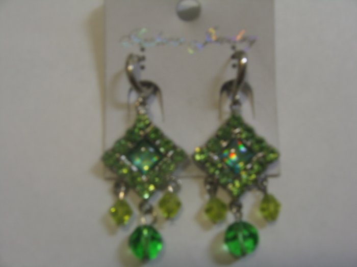 Elegant Emerald Green stone studded Earrings