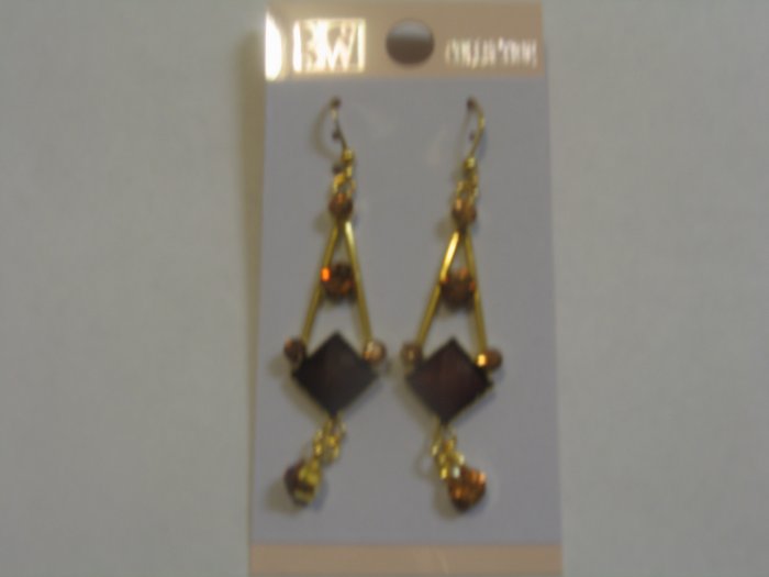 Sparkling Brown stone Studded Earrings