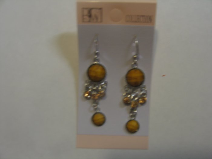 Beautiful Mustard Yellow Stone Studded Earrings