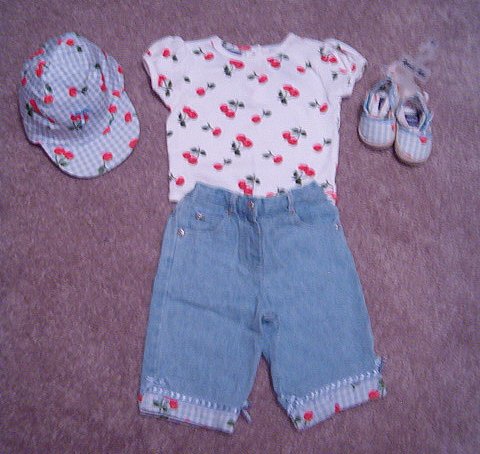 NWT GIRLS *ADORABLE* Summer ~CHERRIES ~ 5 pc. set 3-6m