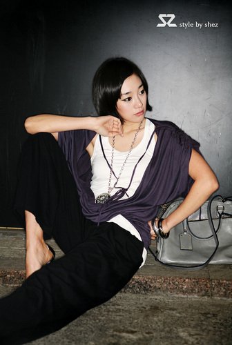 T1358 purple 2pcs included tee