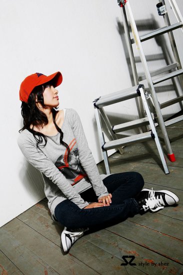T1278 long grey tee