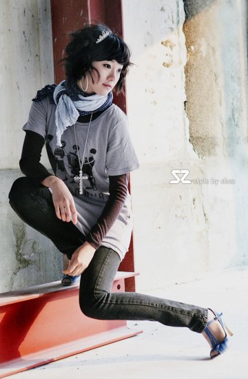 t1319 grey long tee