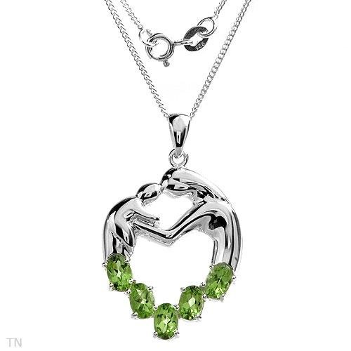 Necklace with 2.25 ctw Genuine Peridots .